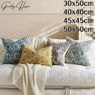 Vintage Boho Jacquard Pillow Cover 30x50cm 40x40cm 45x45cm 50x50cm Diamond Blue Yellow Beige Home De