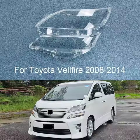 For Toyota Vellfire 2008-2014 Headlight Cover Transparent Lampshade Lamp Lens Headlamp Shell Auto Re