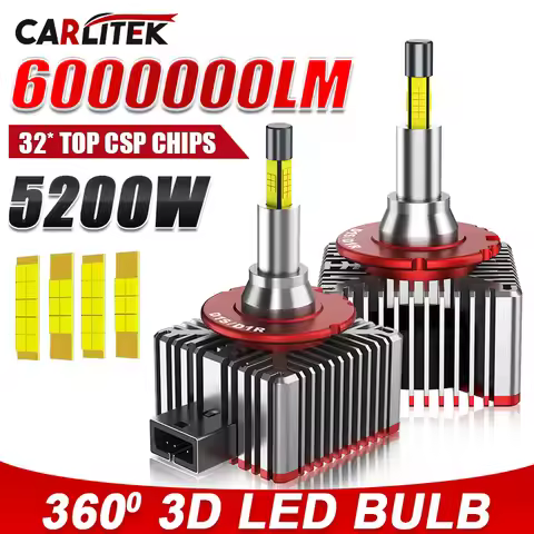 360 Degree D3S D1S Led Headlights 5200LM 6000K HID D2S D4S D8S D3R D Series Car Lights Canbus 3D Lig