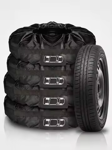 4Pcs Car Tire Storage Bag with Handle, Waterproof Spare Wheel Protector Cover, S/L Size For 13‑18Inc