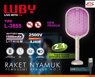 LUBY Raket Nyamuk Listrik Charger Baterai Lithium L-3881/3882/3883/3838/3839/3851/3852/3853/3865/387