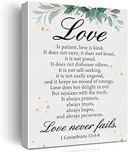 Bible Verse Wall Art Decor Christian Love Quote Poster Framed Painting Print 1 Corinthians 13:4-8 Sc