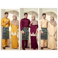 Baju Melayu sedondon / Baju set couple / Baju Kurung moden / kurung lace / Nude meroon mustard