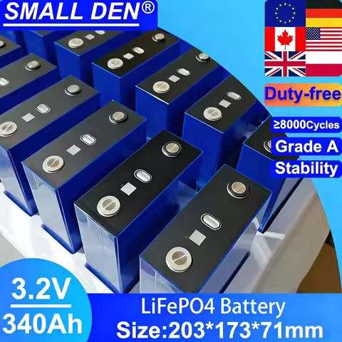 3.2V 340Ah LiFePO4 A-class Rechargeable Battery with 8000+cycles, Suitable for Camping, RV, Yacht, F