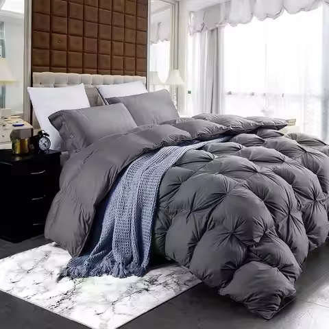 WQSPRING Twisted Flower Cotton Quilt Grey Microfiber Winter Quilt Thickened Quilt Warm Comforter Hot