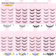 EUCALYTUSSG Faux Mink Lashes, 5 Pairs DIY Manga Lashes, Fashion Multiple Styles Anime Cosplay Handma
