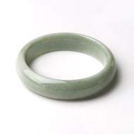 緣靜 | 細糯種/莫蘭迪灰綠/平安鐲/手圍19.5 | 天然A貨翡翠手鐲