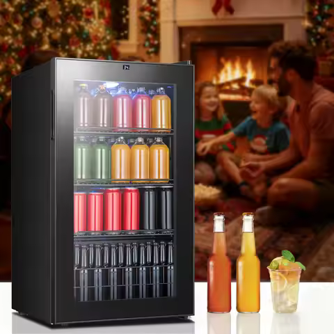 Beverage Refrigerator Cooler - Wine Cabinets, 46/62/88/95/130 L Drink Mini Fridge 34°F-54°F Digital