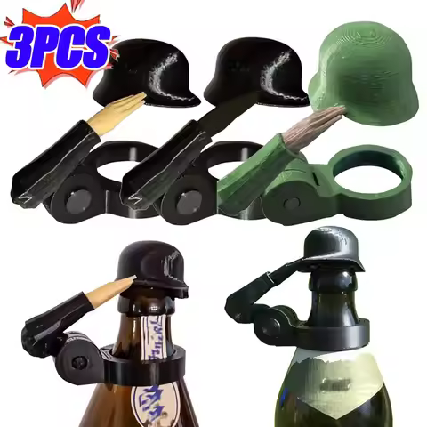 3/1PCS Creative Soldier Salute Beer Bottle Helmet Dust-proof Lid Saluting Pose Beer Bottle Cap for B