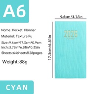 A6 2026 Portable Planner 365 Days Durable Pu Cover Daily Weekly Schedule Notebook Compact Calendar J