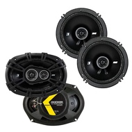 KICKER 43DSC69304 D Series 6x9 Inch 360 Watt 3 Way Dual Speakers with 43DSC6504 6.5 Inch 240 Watt 2 
