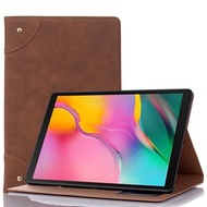 全城熱賣 - 適用於三星 Galaxy Tab A7 T500 復古書本平板皮套（淺棕色）