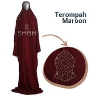 Maroon clogs mukena - mosaic clogs mukena - plain mukena - embroidered mukena - continuous mukena - 