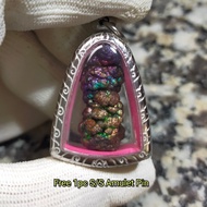 Colorful Pillar Leklai Pendant 彩柱力泥吊坠 Leklai Amulet 马来西亚力泥 100% Natural Leklai