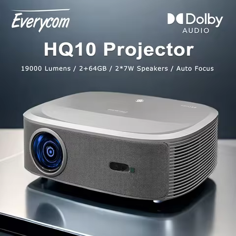 Everycom HQ10W Full Hd Android Projector 4K 1080P Home Cinema Dolby Audio LED Data Show Projectors M