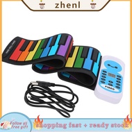 Zhenl Soft Keyboard Piano 49‑Key Roll Up Rainbow Portable Silicone Toy For B BOO