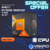 Amd Ryzen 5 7600X3D CPU ( 4.1GHz Boost 4.7GHz / 6 cores 12 threads / 102MB / AM5) [NEW]