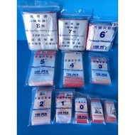 [580] PE Zipper Bag No. 000~6 Zipper Bag Parts Bag Biscuit Bag Jewelry Bag Zipper Bag Collection Bag