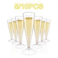 1/5/10/20pcs Reusable 4.5Ounces Clear Champagne Flutes,Clear Plastic Champagne,Shatterproof Cups Spa