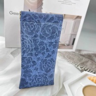 1 Pcs Pouch [Blue Jeans] Sarong Patterned Wallet/ - Patterned Eyeglass Protective Case 18 x 9 cm - P