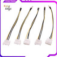 [Ft] 5 Pcs 4-Pin Molex/IDE to 3-Pin CPU Case Fan Power Connector Cable Adapter 20cm