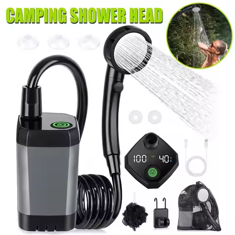 Portable Shower for Camping, 6000mAh Rechargeable Camping Shower, 4 Spray Modes