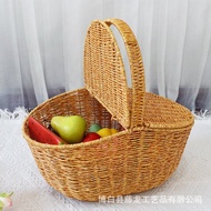Imitation Rattan Imitation Rattan Basket Hand-Woven Plastic Display Imitation Bamboo Rattan Woven Ba