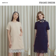 MAVE Dress Frame Model BEIGE NAVY Color