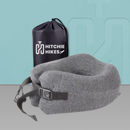 HITCHIE 360 Degree Neck Pillow Memory Foam U Shape For Travel Airplane - Bantal Leher Tengkuk Melanc