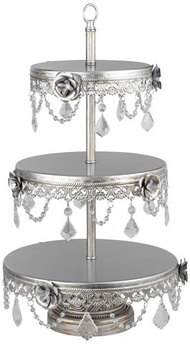 Geneva 3-Tier Silver Cupcake Stand