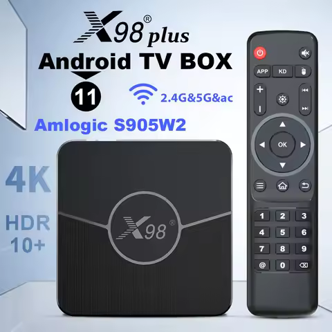 X98 Plus TV Box Android11 Amlogic S905W2 Quad Core16/32/64GB Storage 2.4G 5G Wifi 4K HDR Video Media