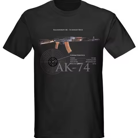 Russia Kalashnikov AK-74 Assault Rifle T-Shirt 100% Cotton O-Neck Summer Short Sleeve Casual Mens T-