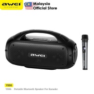Awei Y886 Portable Speaker Awei Speaker Wireless Speaker Microphone Karaoke Mic Bluetooth Speaker