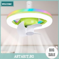 Ceiling Fan with RGB LED Light 3 Modes Ceiling Fans Light E27 Base Ceiling Lamps