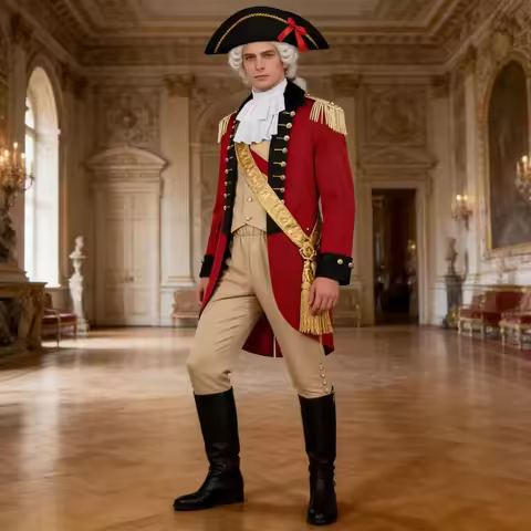 George Washington Cosplay Costume - Men's Colonial President Outfit for Halloween Party, Revolutiona