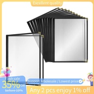 In stock-12 Pack Cafe Style Menu Cover A4 Menu Protective Case Double  Edge (Black, 2 Pages/4 Views 