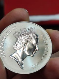 1993年女王頭袋鼠999纯银纪念章 重31.73g