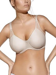 My Secret Women's Soft Bra Large Sizes (D-Cup to K-Cup) Made in EU with Exclusive Laundry Net, beige