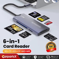 Actual Card reader 6 in 1 อินเทอร์เฟซ Type-c/USB เหมาะสําหรับทุกรุ่น รองรับ SD+TF+XD+CF+M2+MS