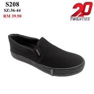 Ready Stock S208 TWENTIES  Black School Shoes Kasut Sekolah Hitam