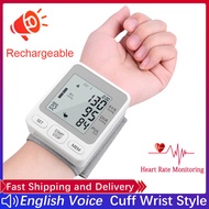 Rechargeable Smart Voice Wrist Blood Pressure Monitor Digital Automatic BP Tonometer Heart Rate Sphygmomanometer