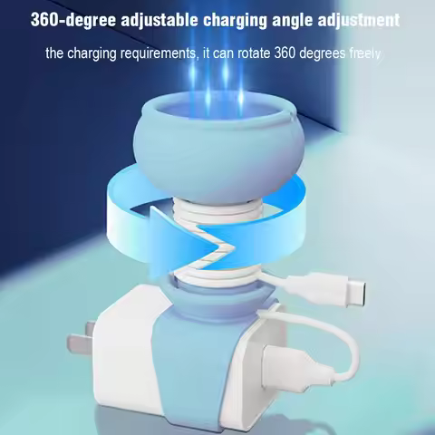 Portable Silicone Cable Hub Organizer Cartoon Protective Case With Storage Buckle For Travel Desktop