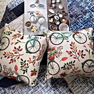 Bicyckle print throw pillow cover 45x45