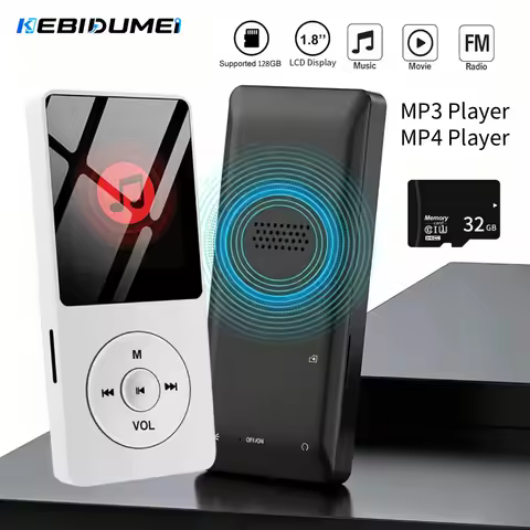 KEBIDUMEI Bluetooth MP3 MP4 Music Player With LCD Digital Display FM Radio E-books Student Sports Wa