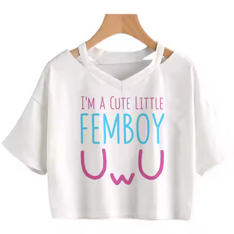 Femboy cyber y2k vintage crop top girl cyber y2k gothic cute clothes