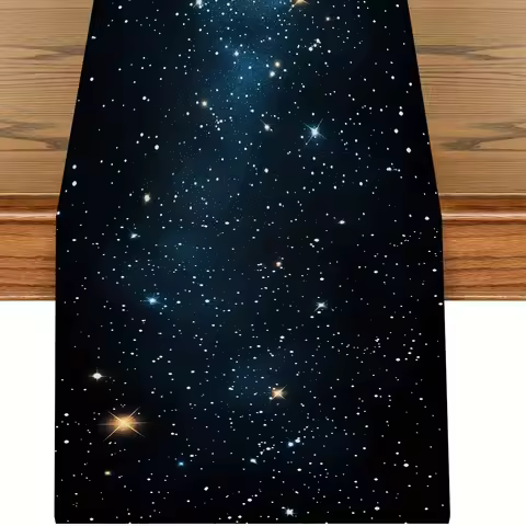 Starry Night Sky Table Runner | Vibrant Galaxy & Starry Lights Design | Home Gatherings, Kitchen, Li