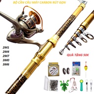 Retractable Fishing Rod Set with Reel and Accessories Length from 2m1-3m6, rod to load 1 to 12kg gas