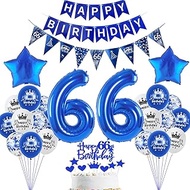 Decoration 66th Birthday Decoration, Blue Cake Decoration Birthday 66 Years Man Party Decoration 66t