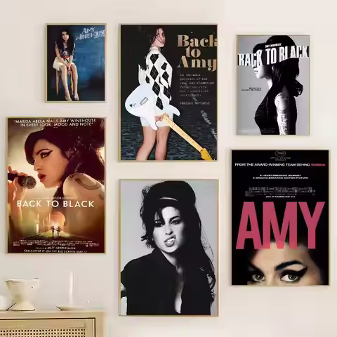 A-Amy Winehouse Back to Black Poster HD home decor sticky wall waterproof home living room bar aesth