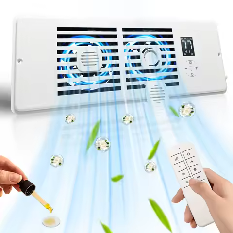 Vent Booster Fan 4"x10"/4"x12" Improves Airflow Rooms Quiet 10-Speed Air Booster With Thermostat Con